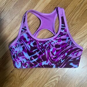 Nike Pink and Purple Patterned Sports Bra